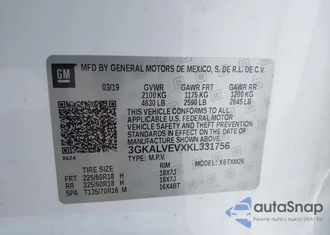 2019 GMC Terrain Slt from USA, damaged, VIN 3GKALVEVXKL331756